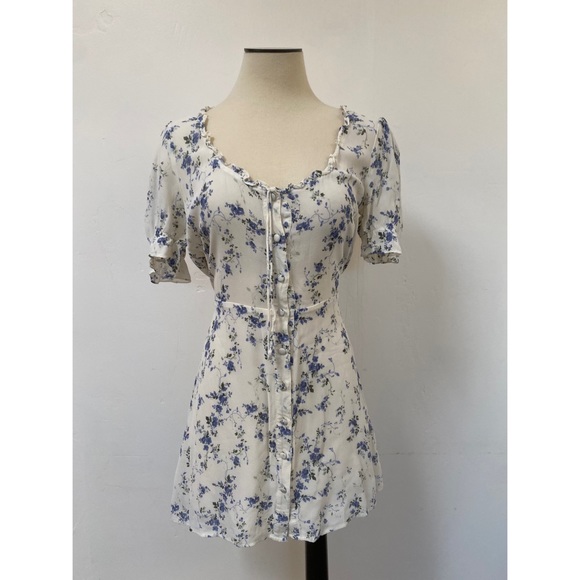 Reformation Page Dress in Madeline Size 6 - Picture 3 of 7